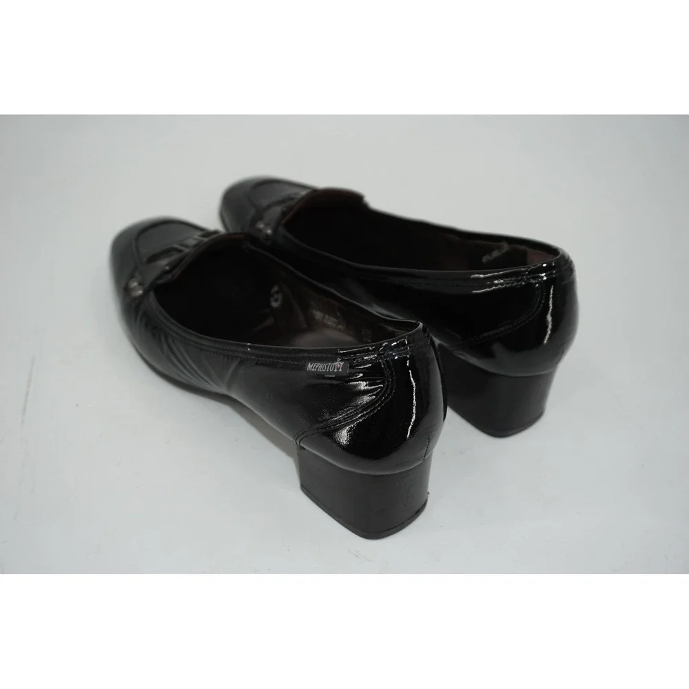 Mephisto Shoes Black‎ Patent Leather Pump Block Heel Studded Women's Size 11